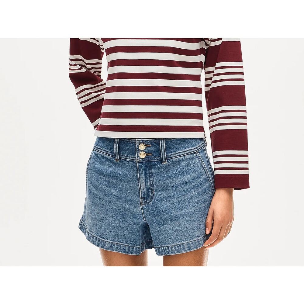 J.CREW Denim Short With Stacked Buttons - Hickory Wash - Size 26